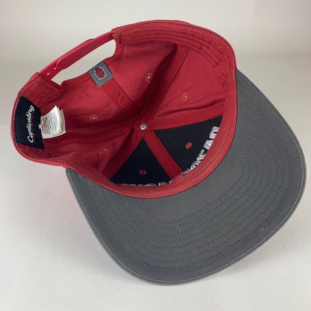 Arkansas Razorbacks NCAA Red Gray Captivating Snapback Hat - Picture 4 of 5